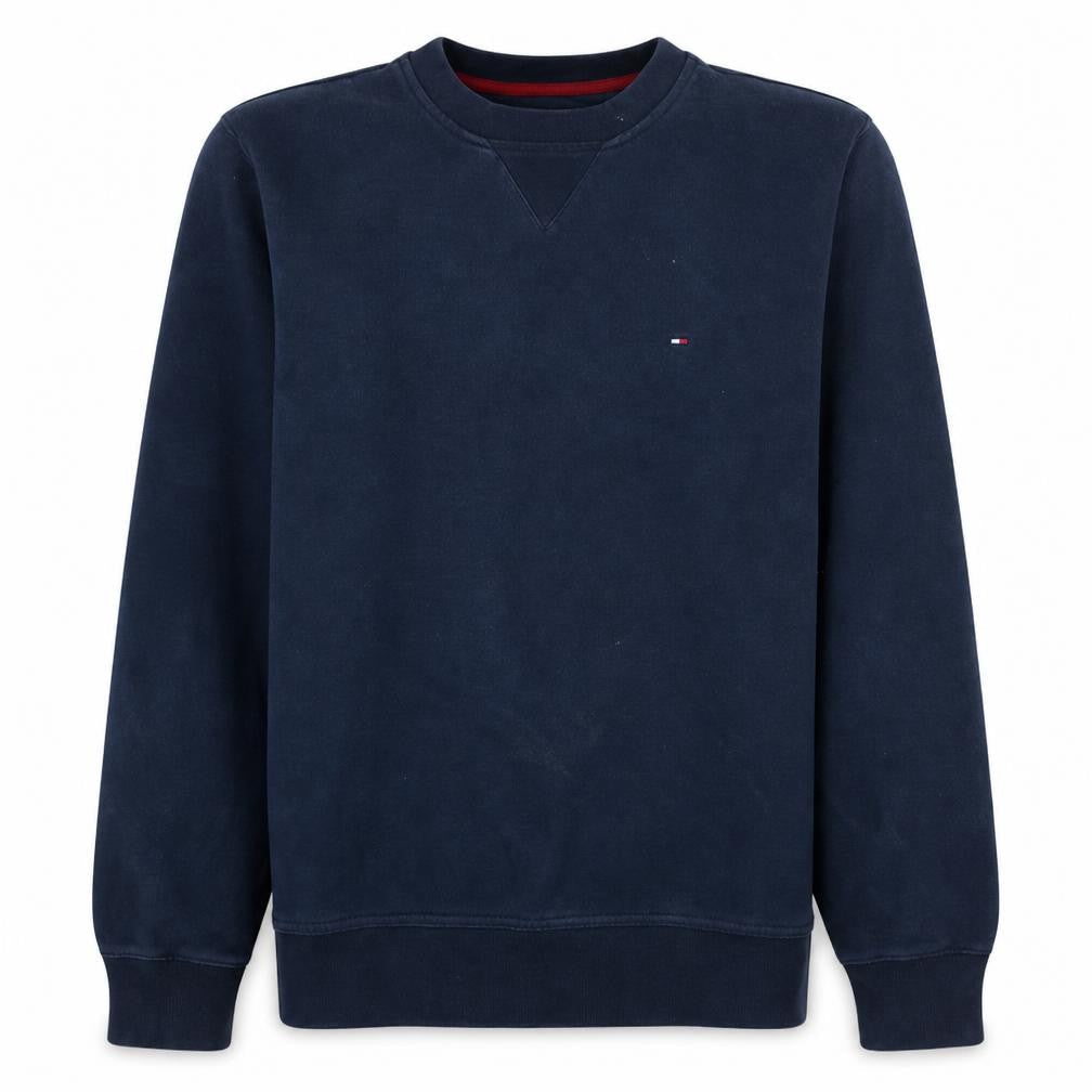 Tommy Hilfiger Men's Blue Crew Neck Pullover Sweatshirt Small