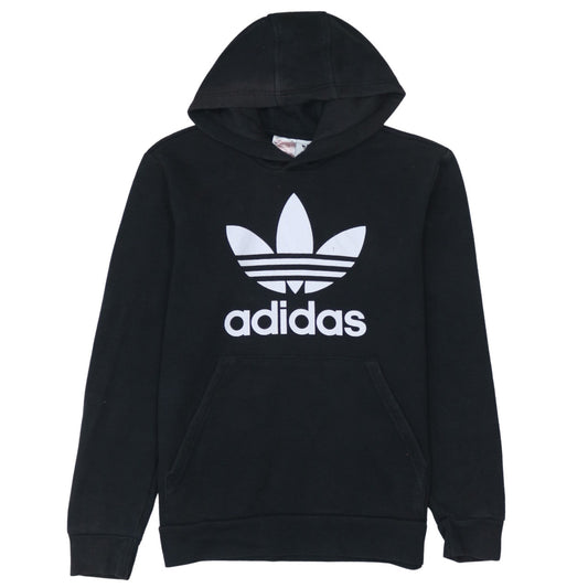 Adidas Boys Black Pullover Hoodie 13-14 Years Regular Fit Fleece Sweatshirt