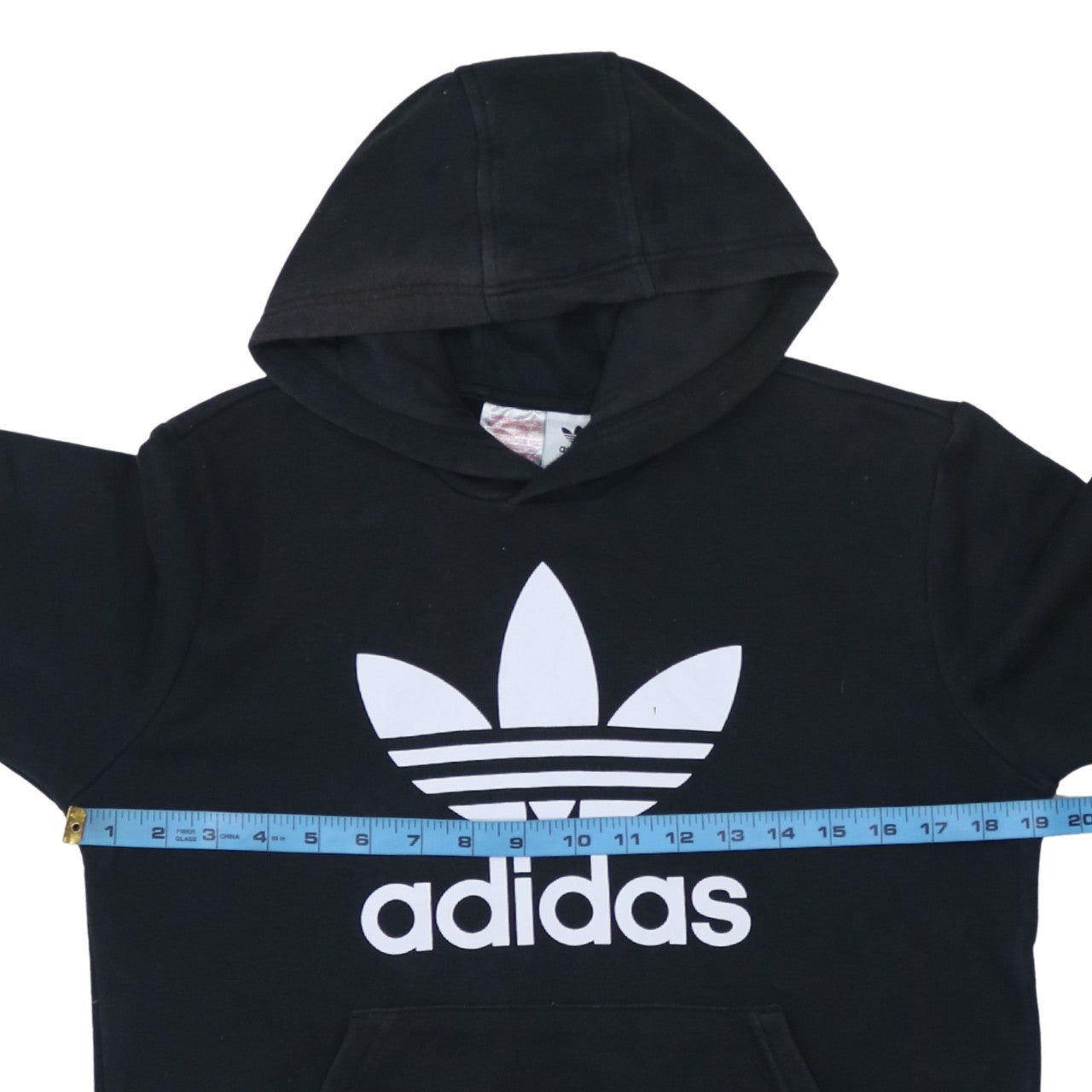 Adidas Boys Black Pullover Hoodie 13-14 Years Regular Fit Fleece Sweatshirt
