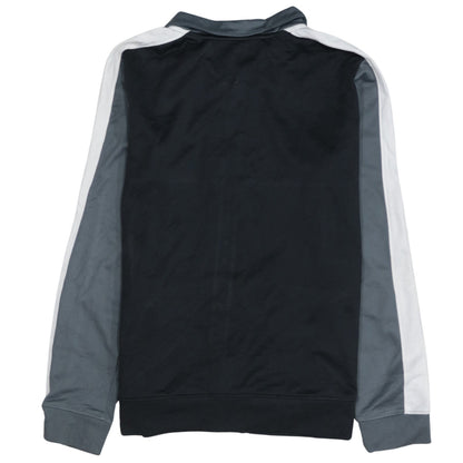 Brand and care label for Under Armour boys’ grey black track jacket ylg 13 years full zip polyester