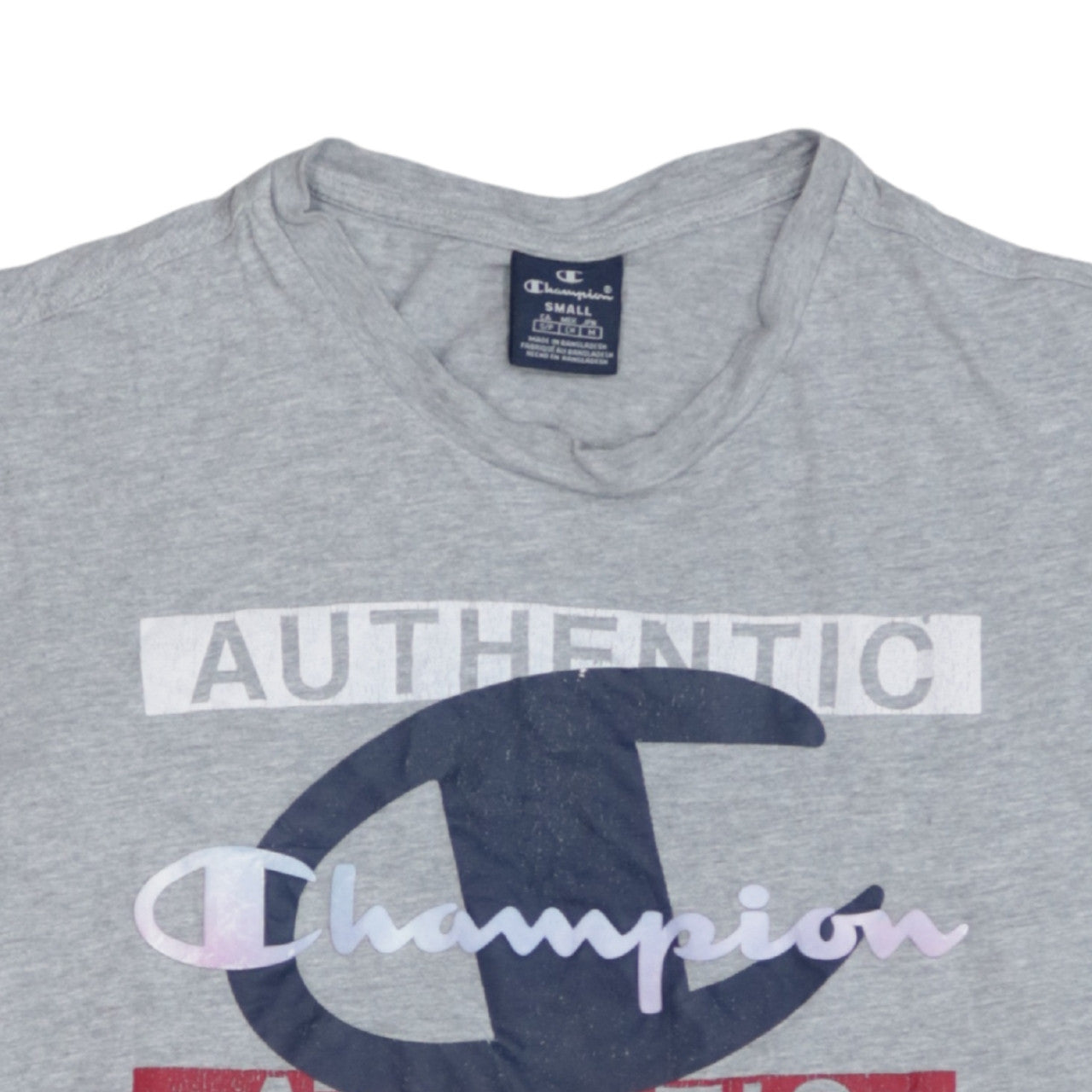 Champion Men’s Grey Athletic Graphic Crew Neck T-Shirt Small