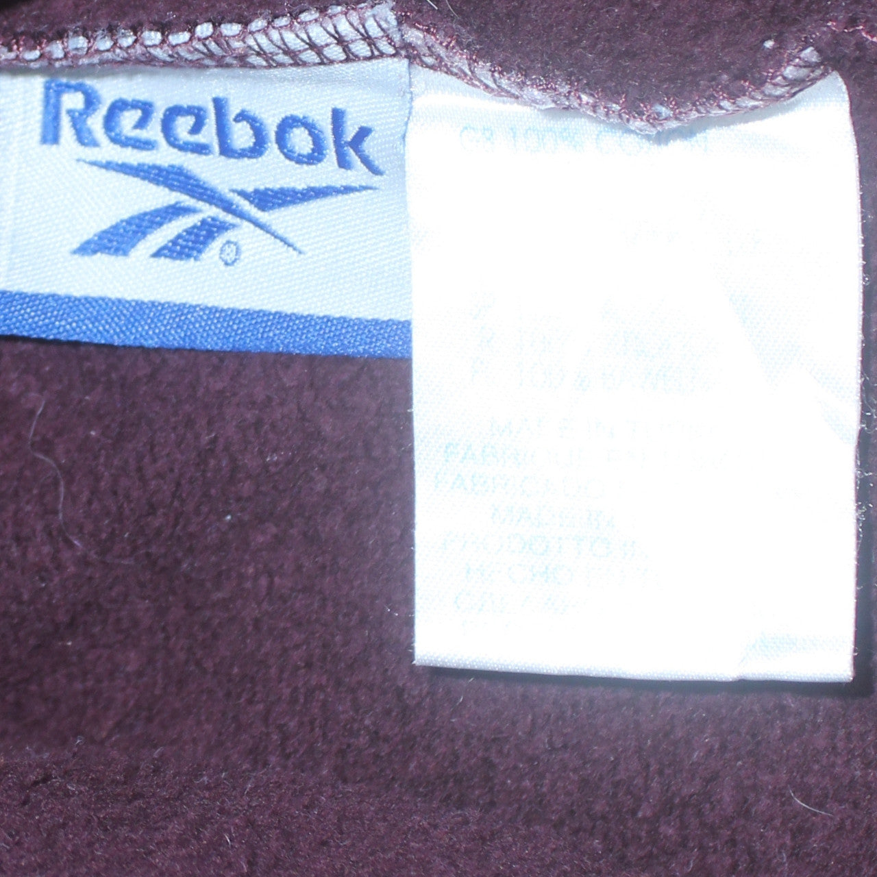 Reebok Women's Maroon Full Zip Hoodie Size L Classic Fit