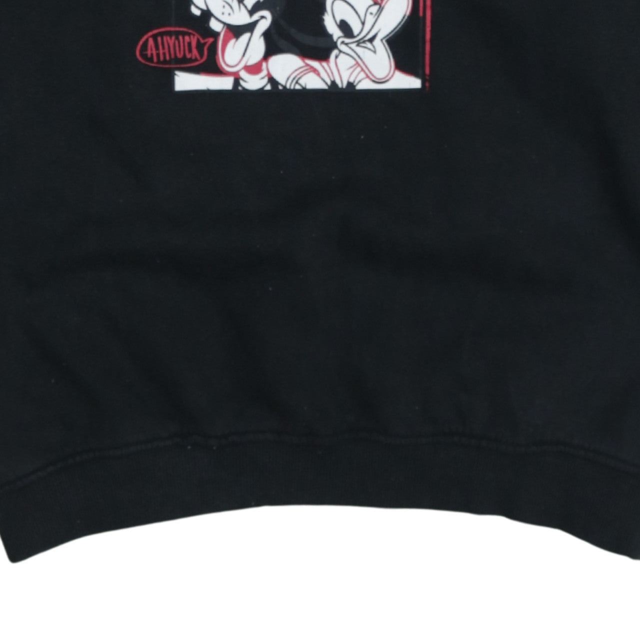 Disney Womens Black XS Pullover Sweatshirt Mickey & Friends Graphic Print