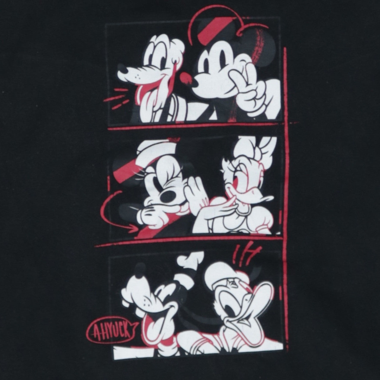 Disney Womens Black XS Pullover Sweatshirt Mickey & Friends Graphic Print