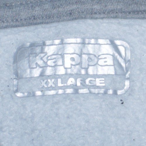 Kappa Men's Grey 2XL Pullover Hoodie with Logo and Pocket
