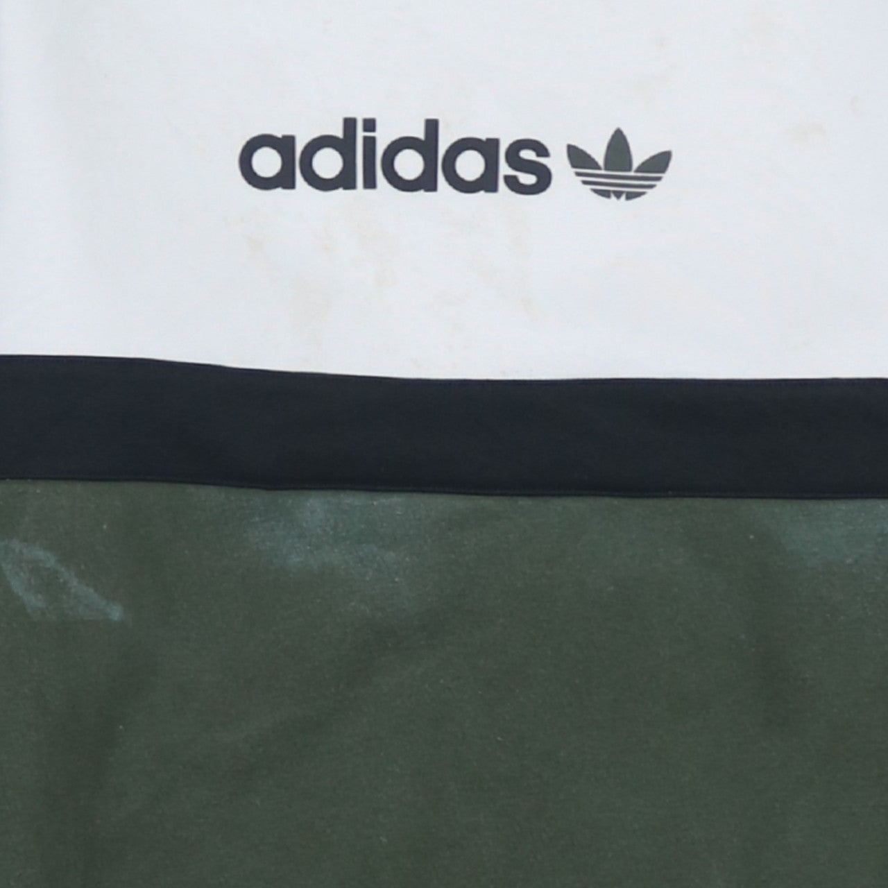 Adidas Boys Green & White Colourblock Crew Neck Sweatshirt Size 13-14 Years