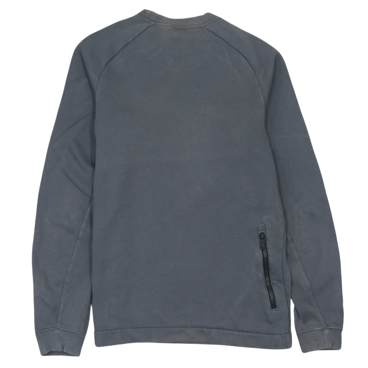 Nike Men’s Grey Small Pullover Sweatshirt Crew Neck Logo Zip Pocket