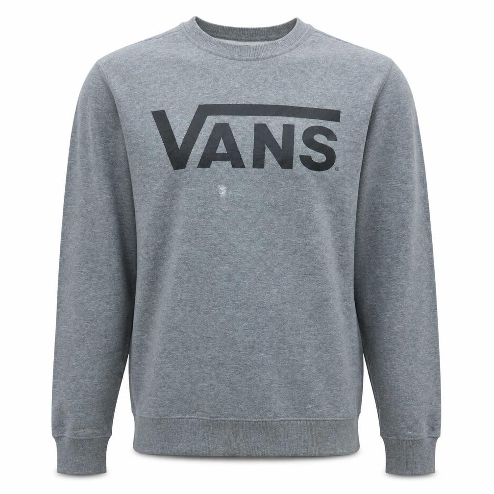 Vans Mens Grey Small Pullover Sweatshirt Crew Neck Logo Skate