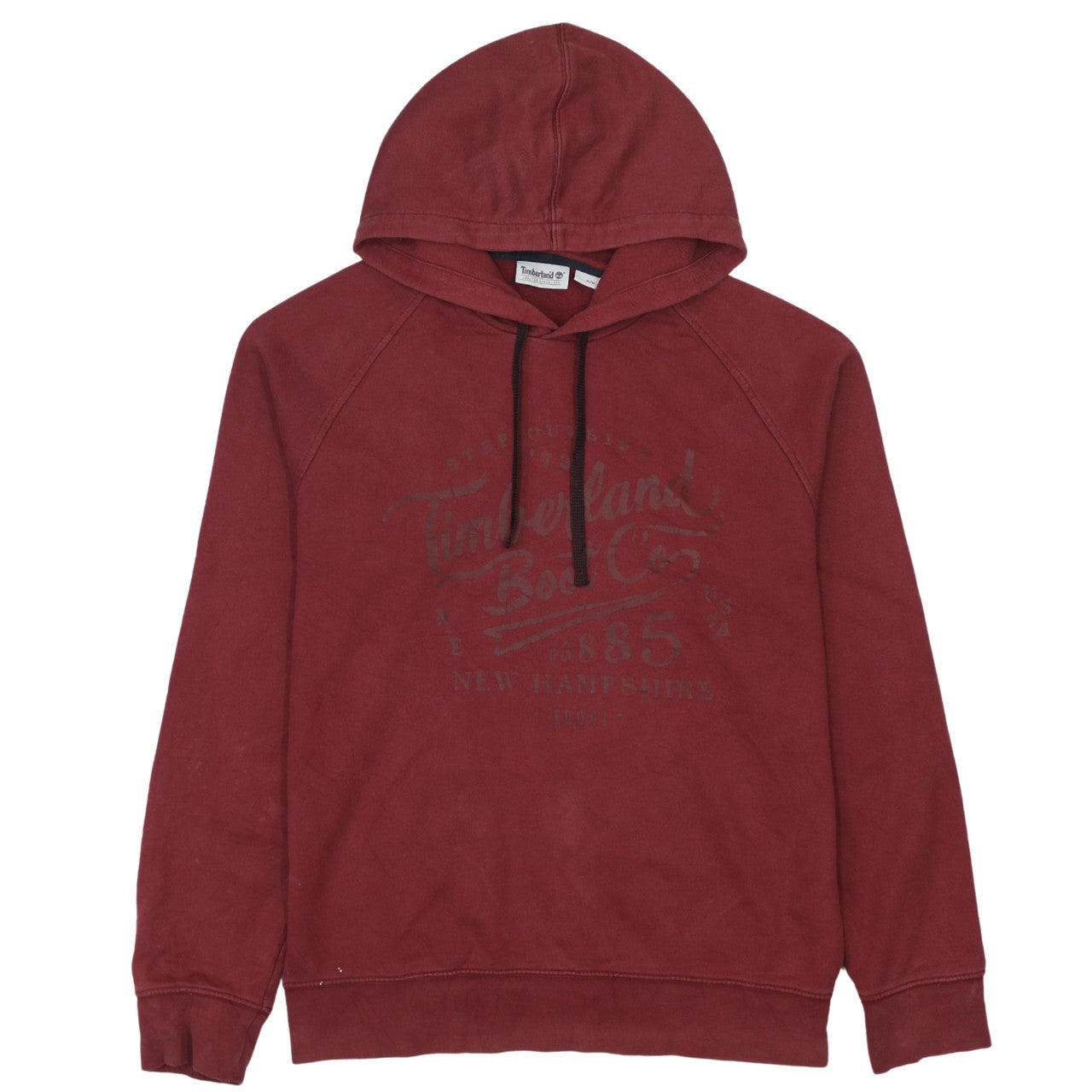 Timberland Men's Red Pullover Hoodie M Graphic Print Fleece