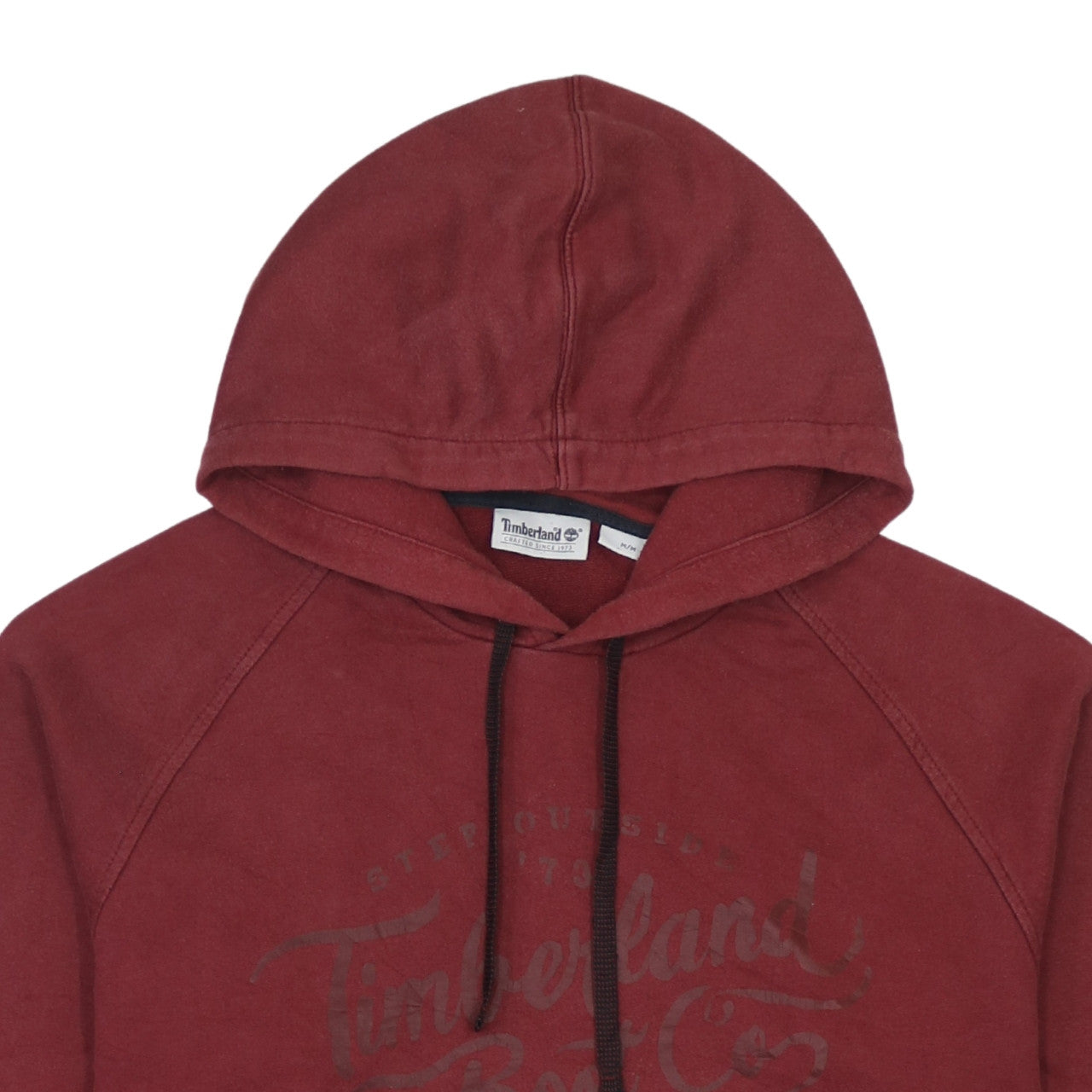 Timberland Men's Red Pullover Hoodie M Graphic Print Fleece