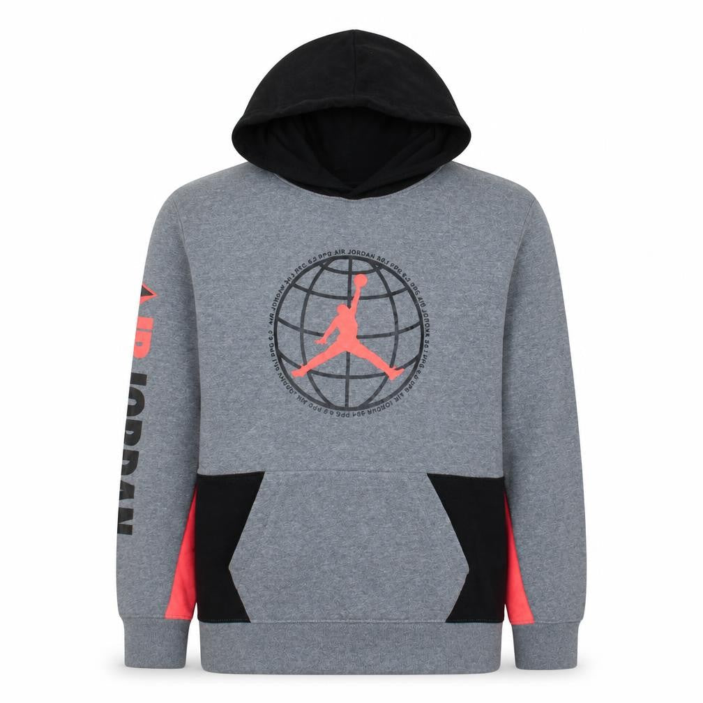 Jordan Boys Grey XL Pullover Hoodie with Logo Graphic Print