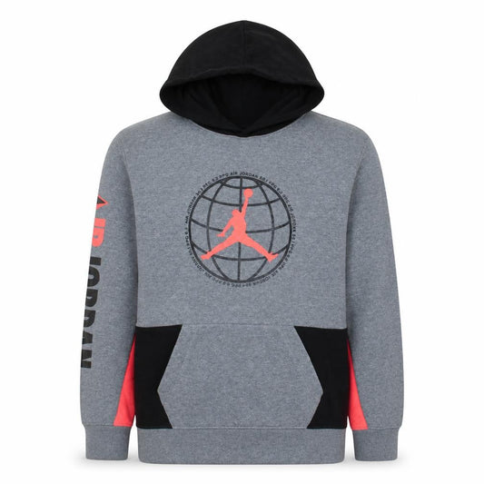 Jordan Boys Grey XL Pullover Hoodie with Logo Graphic Print