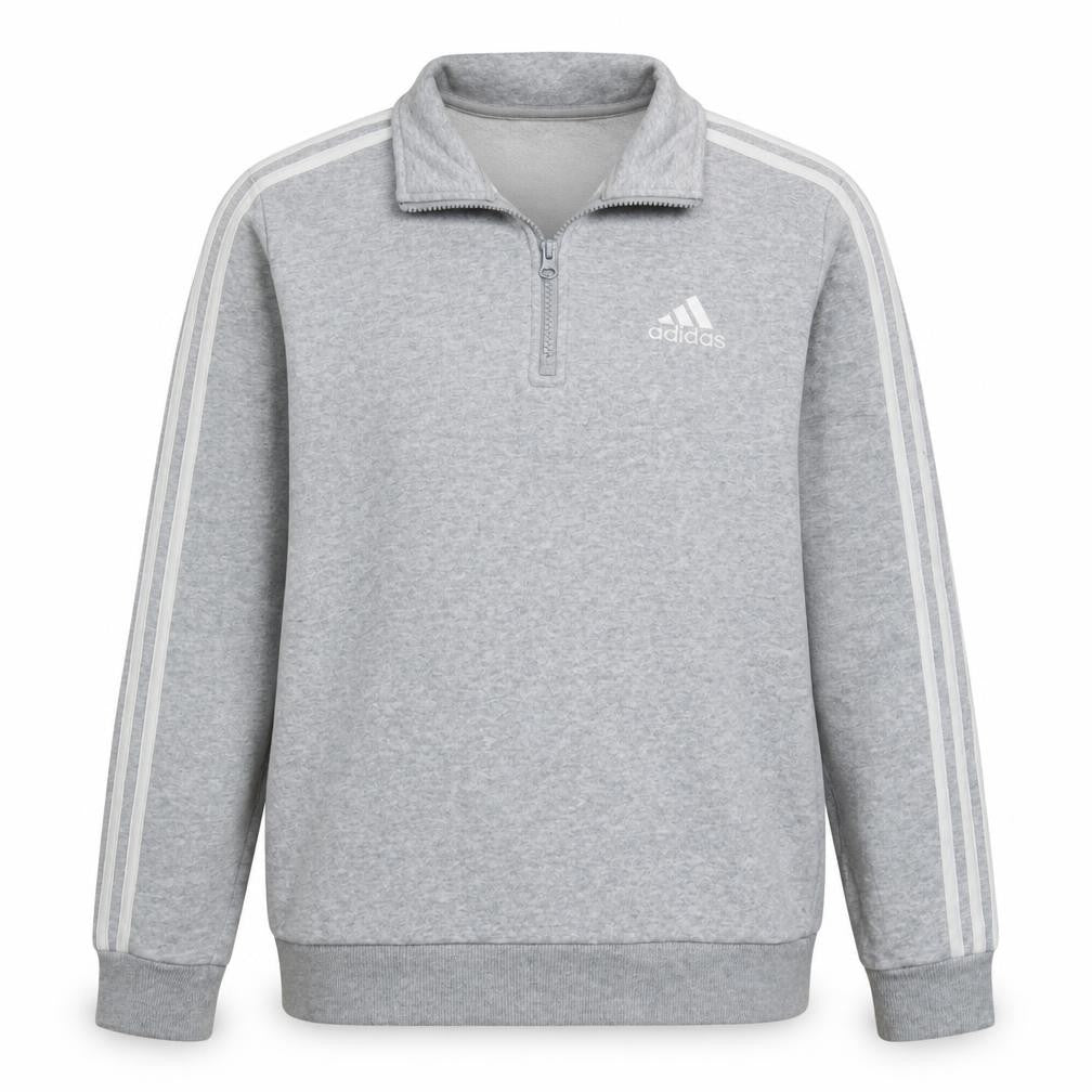 Adidas Women Grey 1/4 Zip Sweatshirt Medium Classic Logo Pullover