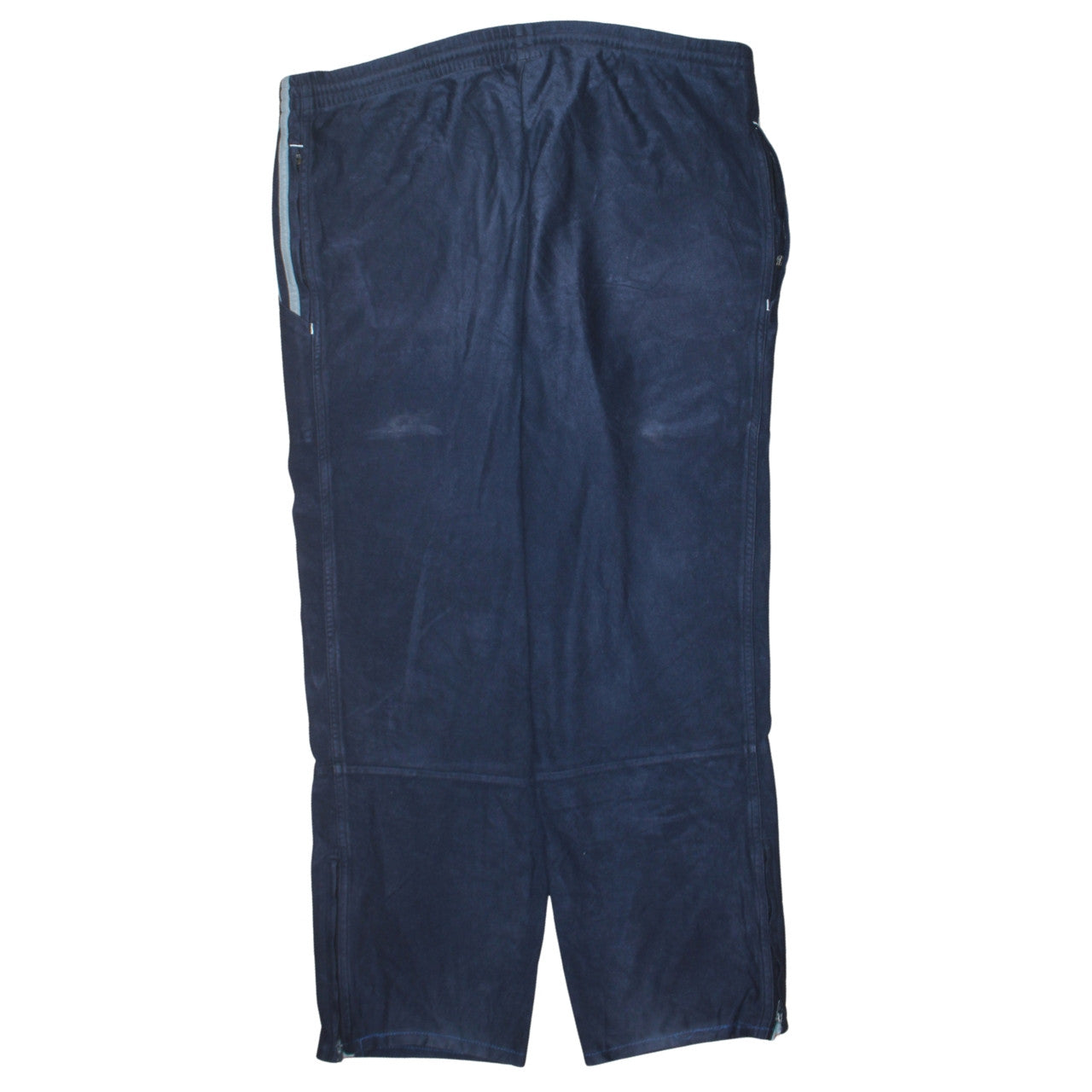 Adidas Men's Blue Velour Track Pants M Regular Fit Straight Leg