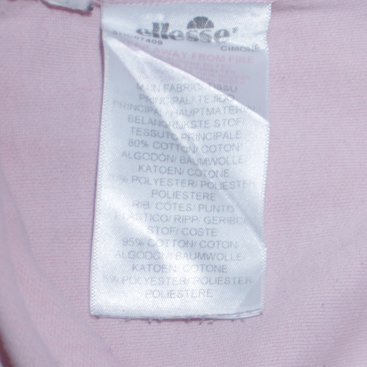 Ellesse Mens Pink Crew Neck Sweatshirt Size S Cotton Blend