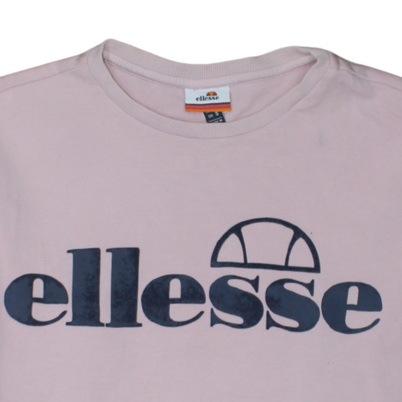 Ellesse Mens Pink Crew Neck Sweatshirt Size S Cotton Blend