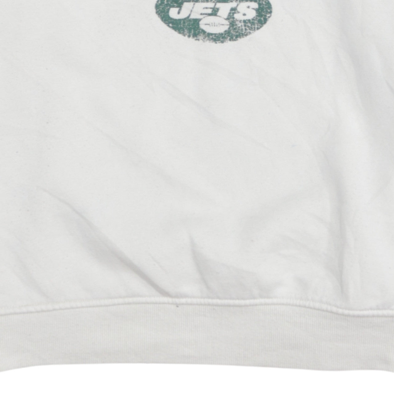 Primark NFL Women White Medium Pullover Sweatshirt Jets Graphic Print