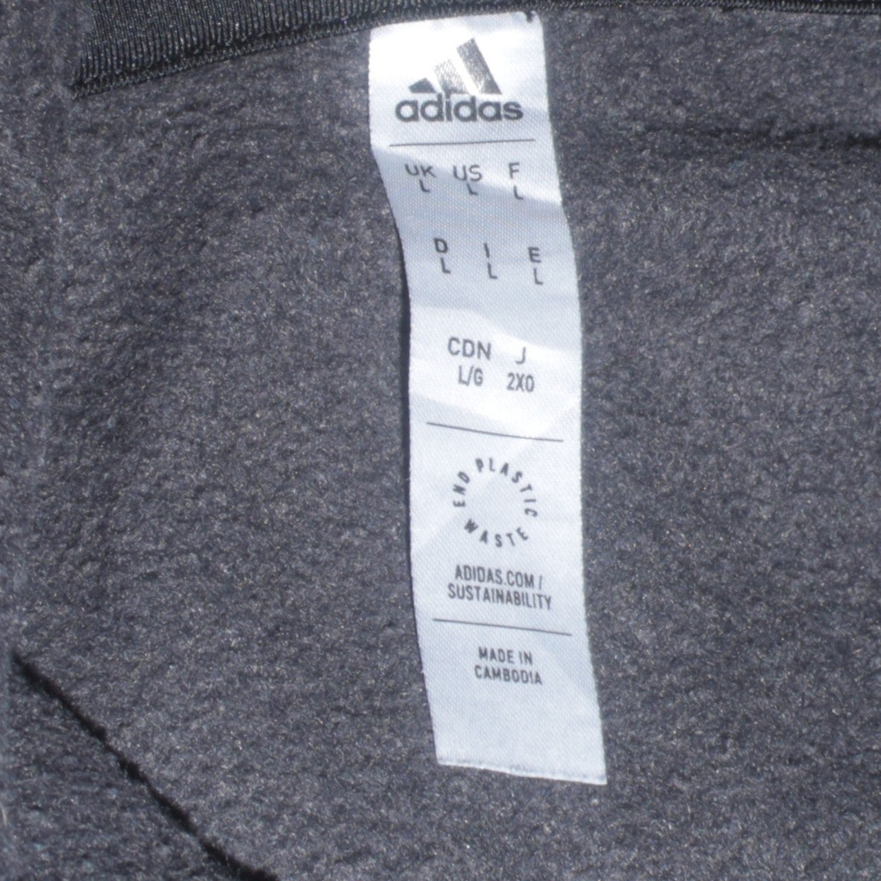 Adidas Men's Black Pullover Hoodie L Logo Fleece Sportswear