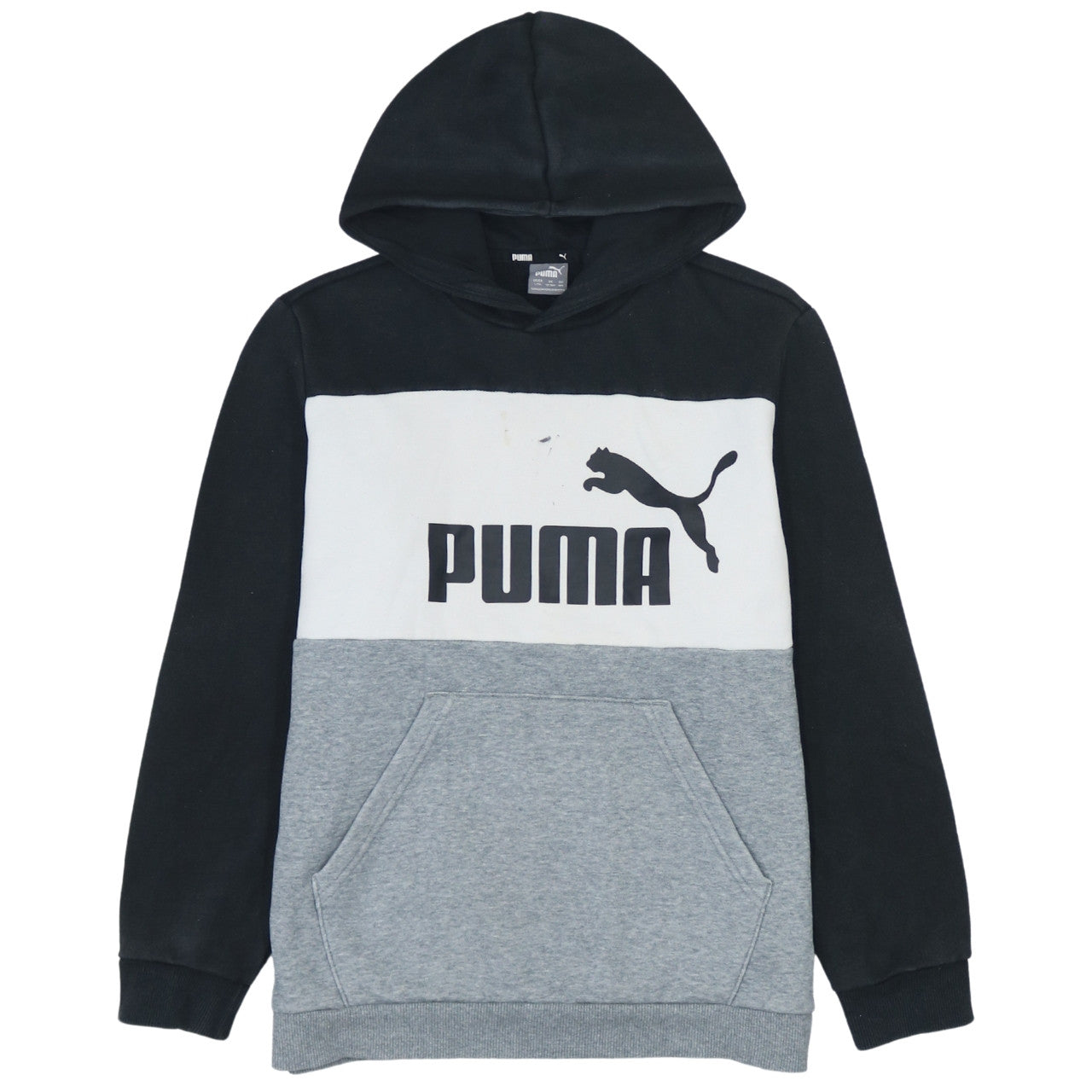 Puma Boys Black Colourblock Pullover Hoodie 13-14 Years