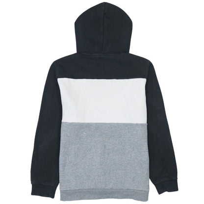 Back view of Puma boys’ black colourblock pullover hoodie 13-14 years