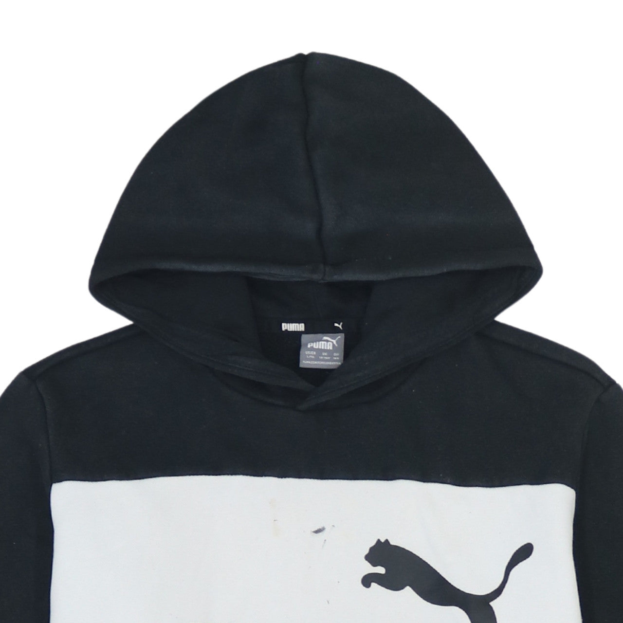 Puma Boys Black Colourblock Pullover Hoodie 13-14 Years
