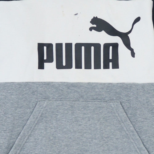 Puma Boys Black Colourblock Pullover Hoodie 13-14 Years