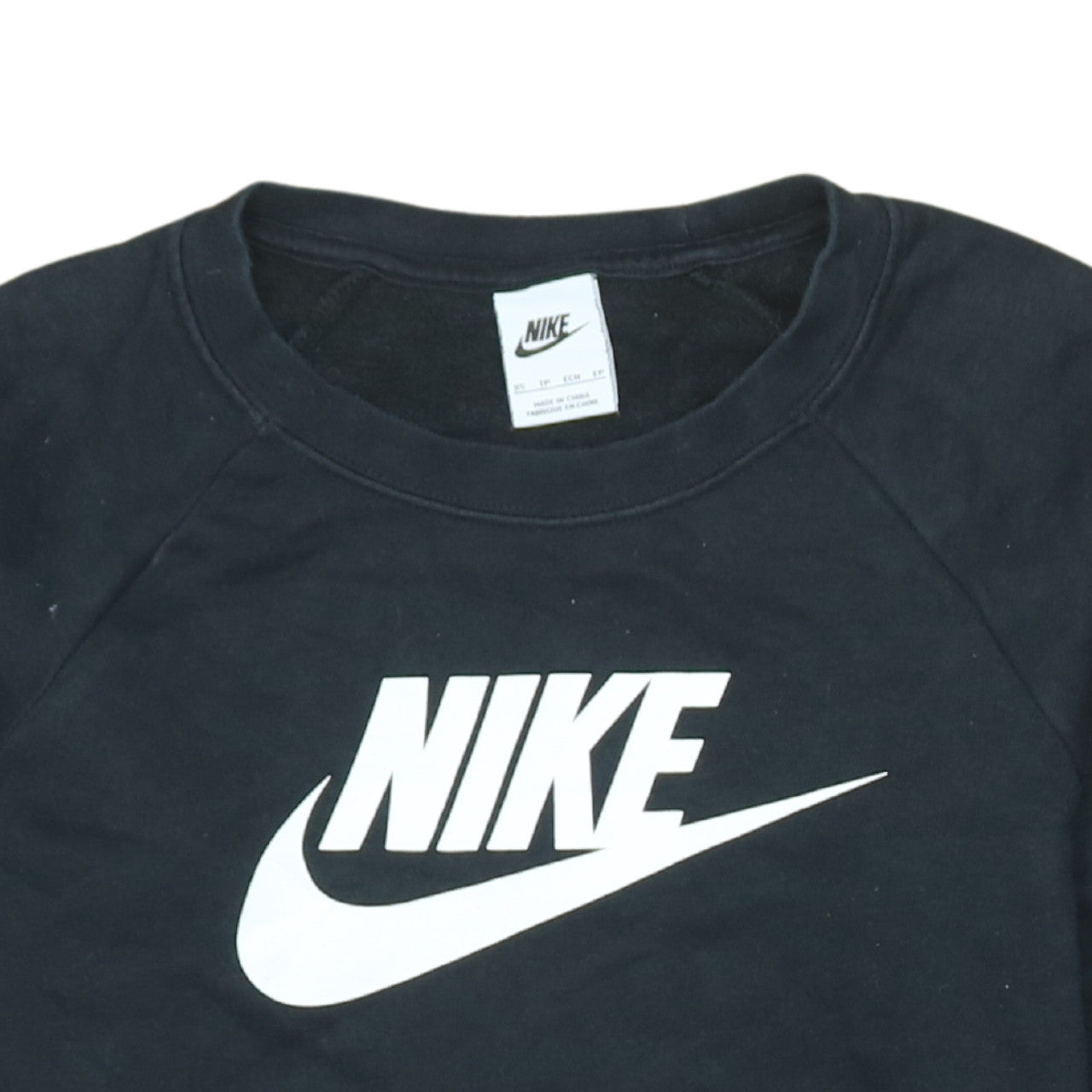 Nike Womens Black XS Pullover Sweatshirt Crew Neck Logo Print