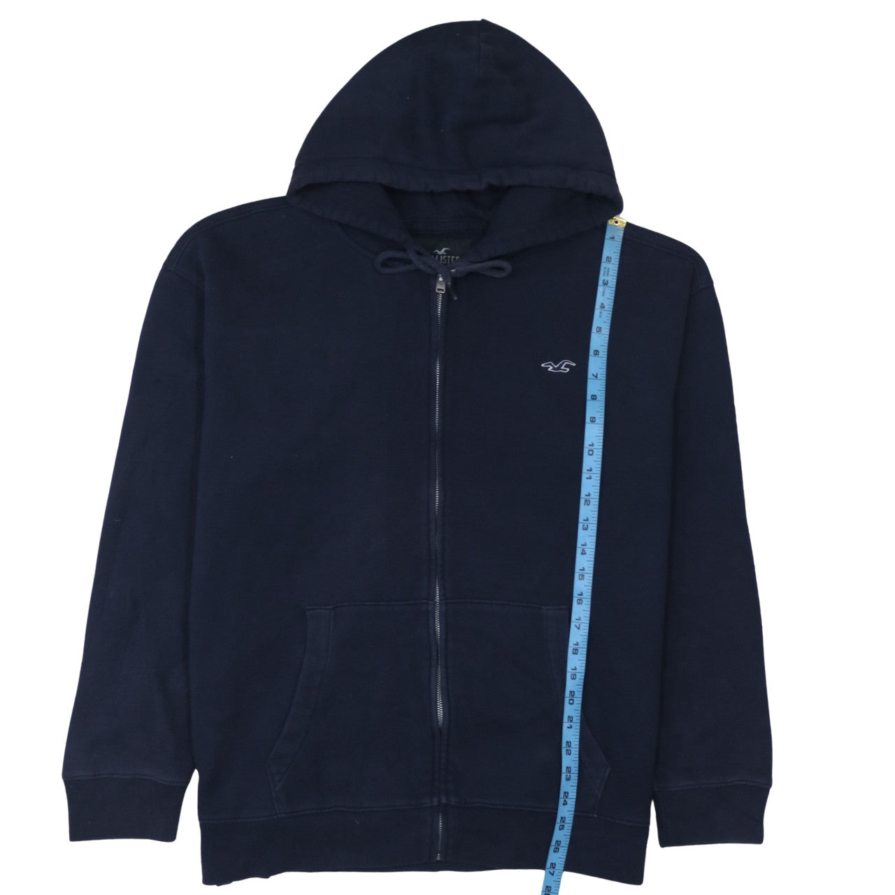Hollister Men’s Blue Full Zip Hoodie XL Fleece Classic Style