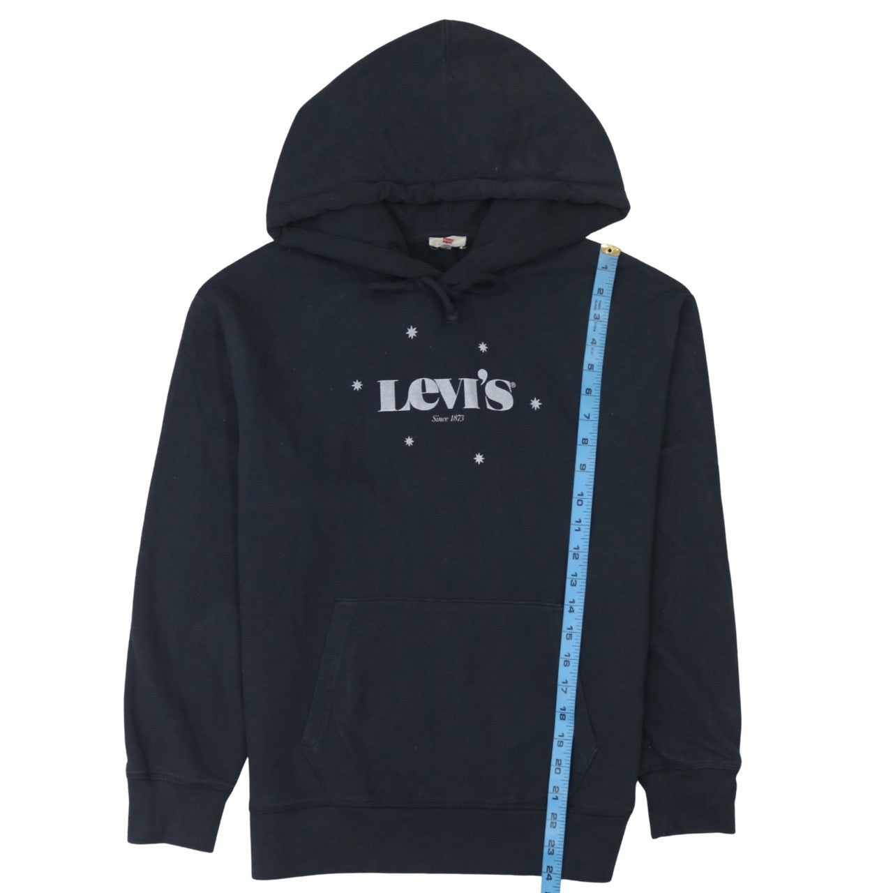 Levi's Womens Black Pullover Hoodie Medium Cotton Logo Design