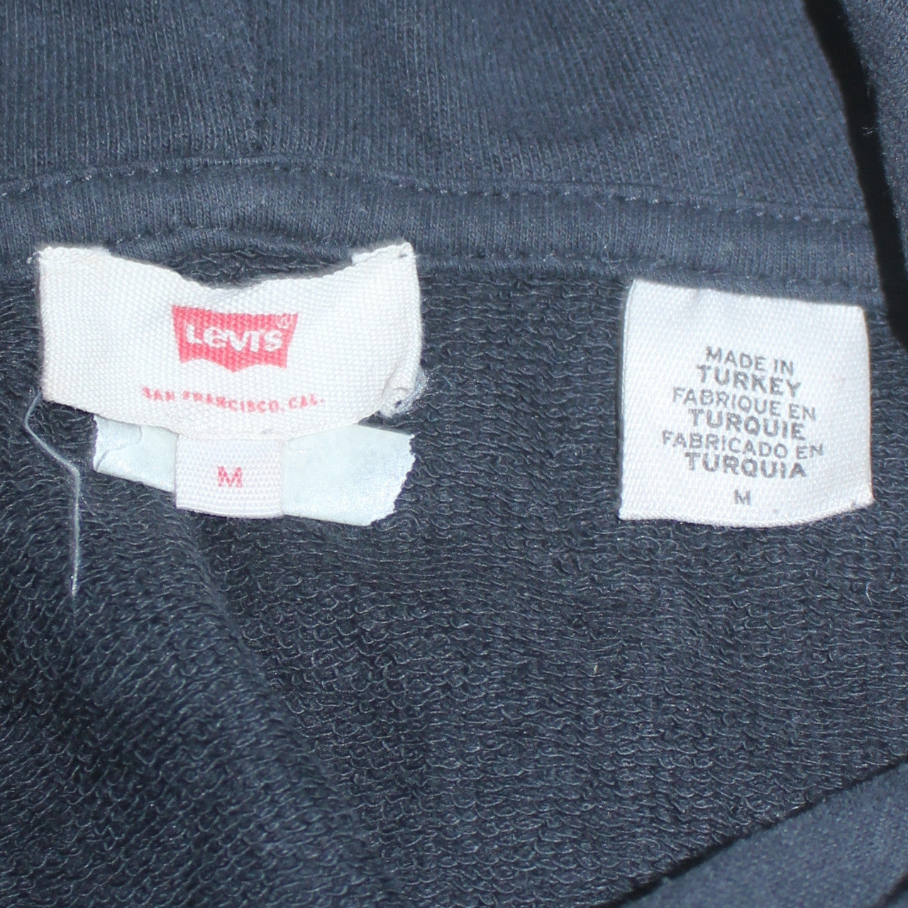 Levi's Womens Black Pullover Hoodie Medium Cotton Logo Design