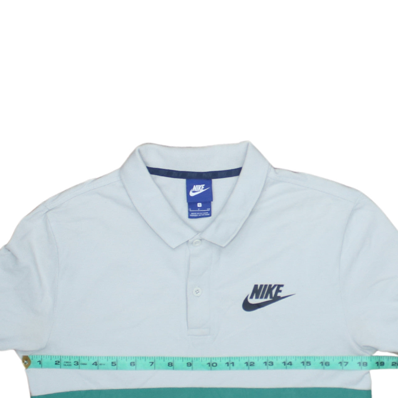 Nike Men's Blue Colourblock Short Sleeve Polo Shirt Size S
