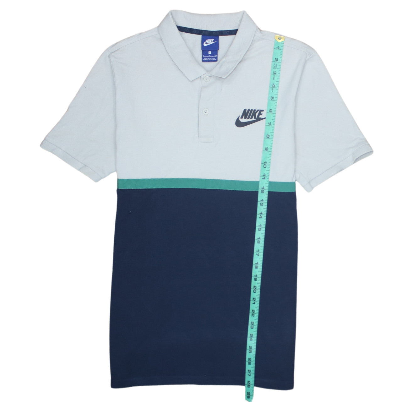 Nike Men's Blue Colourblock Short Sleeve Polo Shirt Size S