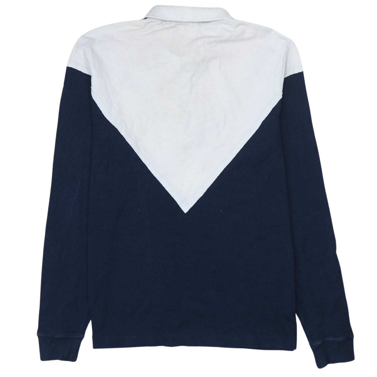 Lacoste Men's Blue & White Colourblock Long Sleeve Polo Shirt L