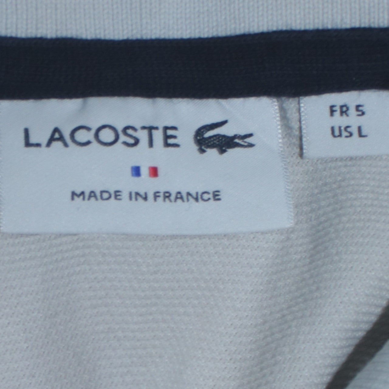 Lacoste Men's Blue & White Colourblock Long Sleeve Polo Shirt L