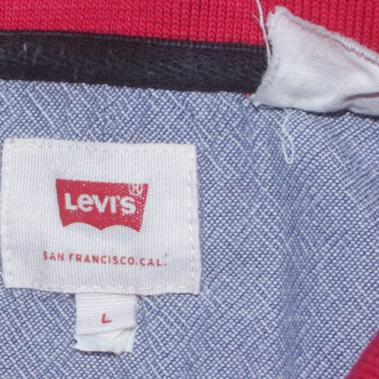 Levi's Men's Red Cotton Short Sleeve Polo Shirt Size L