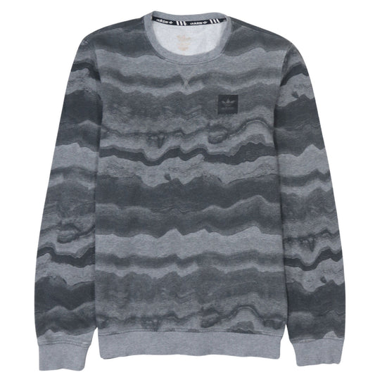 Adidas Men's Grey Camouflage Crew Neck Pullover Sweatshirt Size S