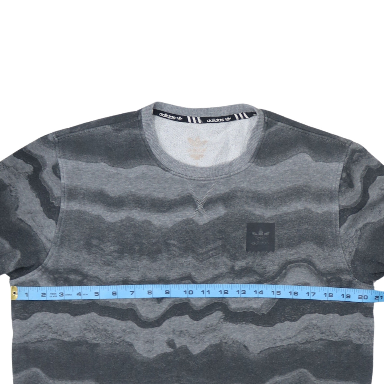 Adidas Men's Grey Camouflage Crew Neck Pullover Sweatshirt Size S