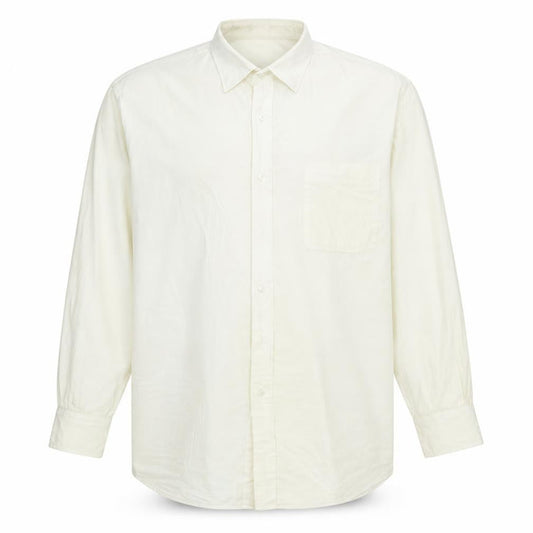 Tommy Hilfiger Men's Ivory Cotton Regular Fit Long Sleeve Shirt L