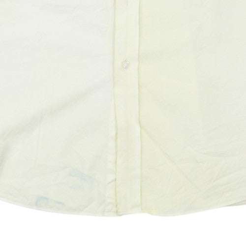 Tommy Hilfiger Men's Ivory Cotton Regular Fit Long Sleeve Shirt L
