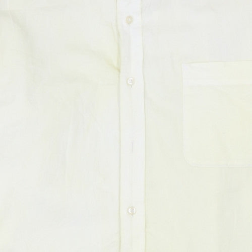 Tommy Hilfiger Men's Ivory Cotton Regular Fit Long Sleeve Shirt L