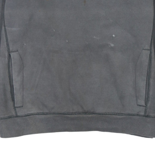 Puma Mens Grey Hooded Pullover Sweatshirt L Logo Sportswear