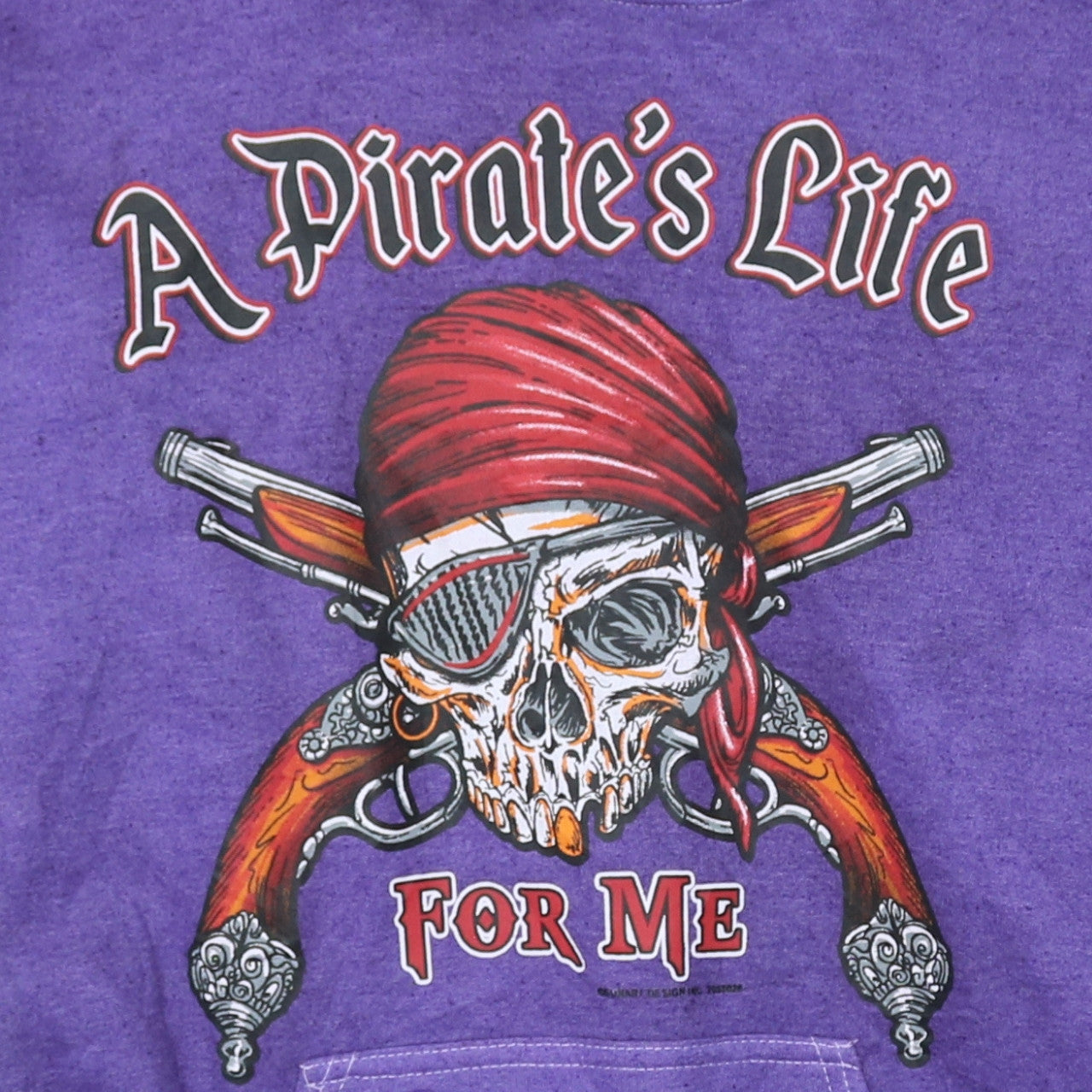 Gildan Men's Purple Pirate Graphic Pullover Hoodie Size M