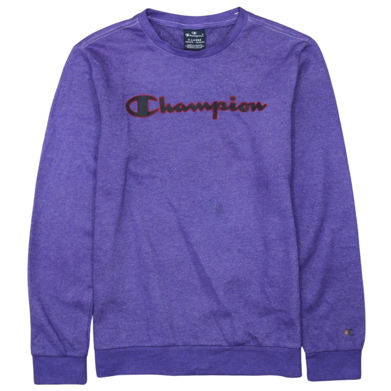 Champion Boys Purple Logo Sweatshirt Size 13-14 Years Crew Neck Fleece