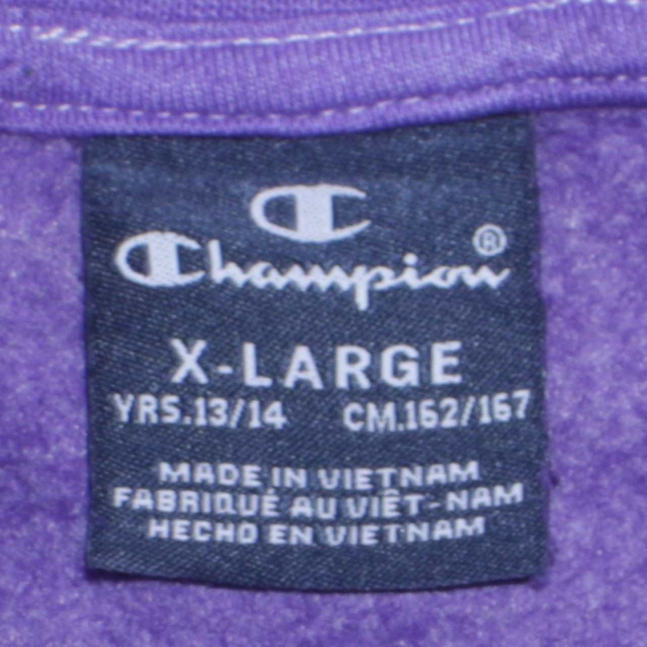 Champion Boys Purple Logo Sweatshirt Size 13-14 Years Crew Neck Fleece