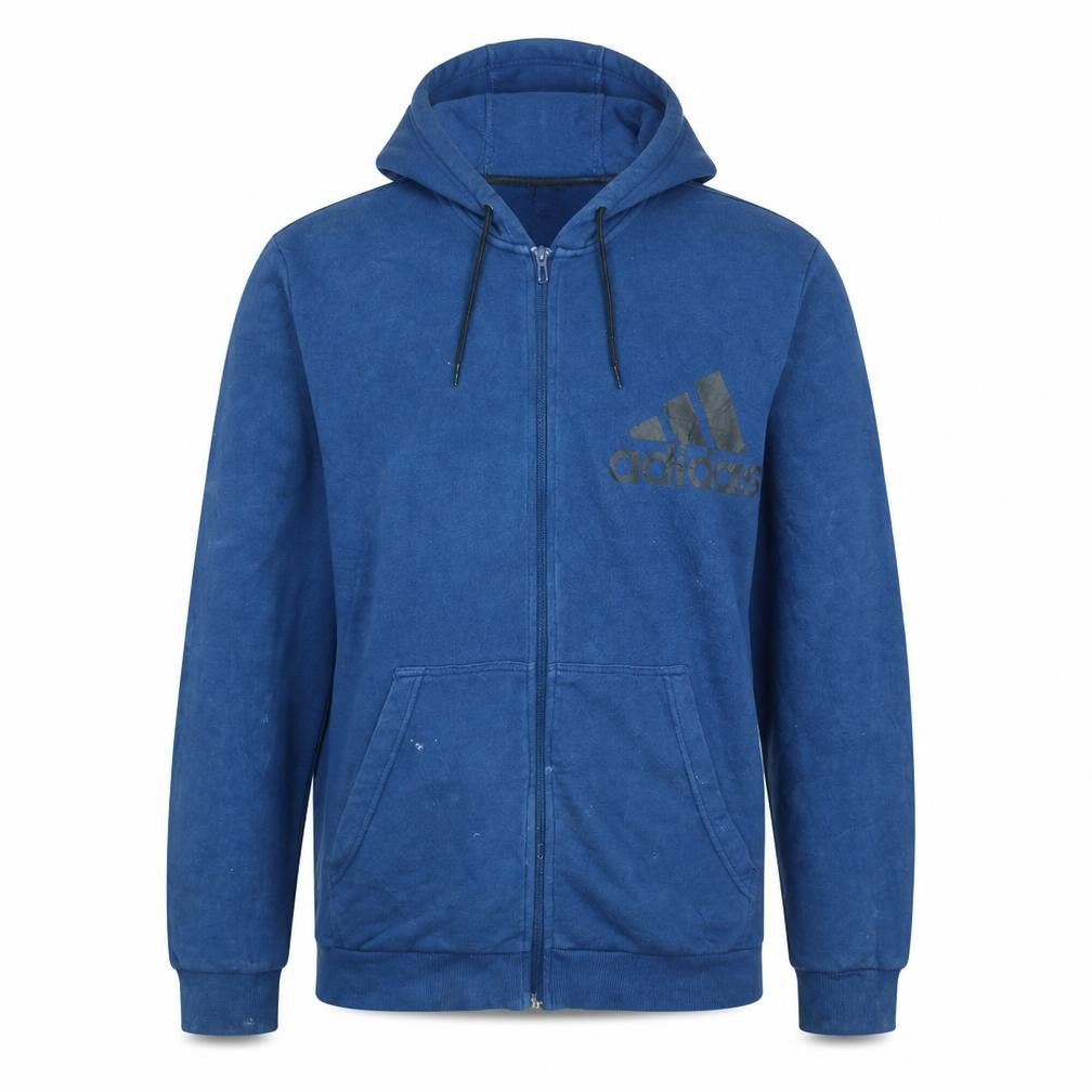 Adidas Men's Blue XL Full Zip Hoodie Sweatshirt Sportswear