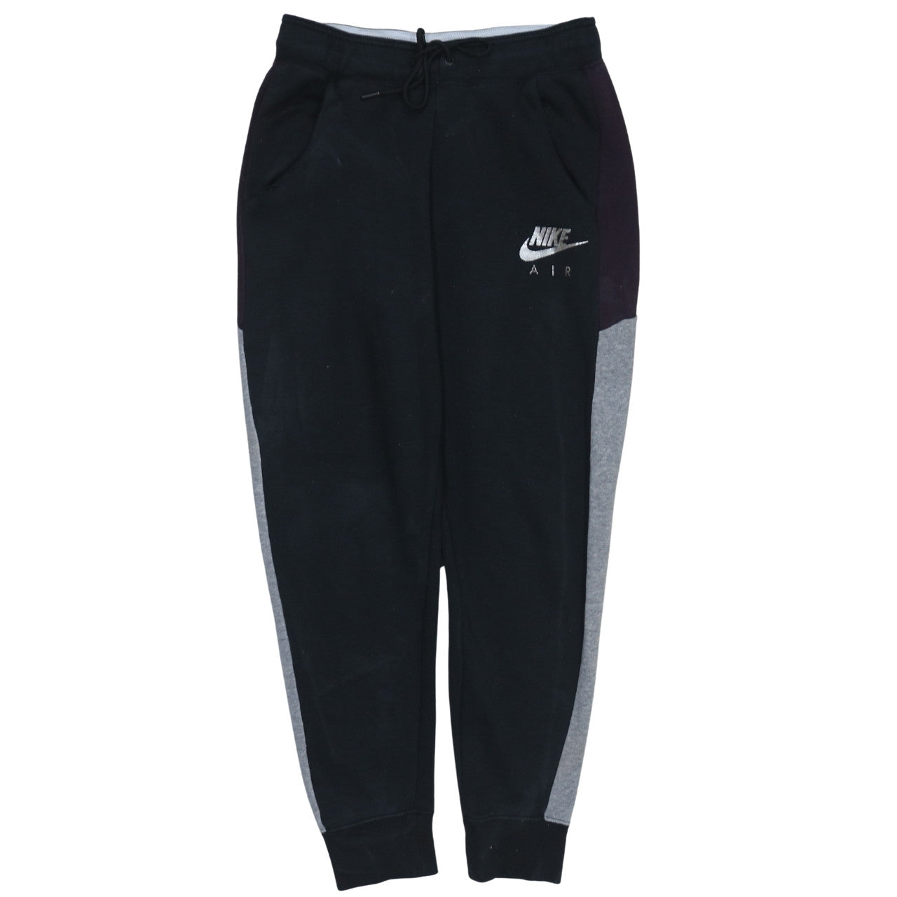 Nike Air Men's Black Colourblock Joggers Size S Fleece Tapered Trousers
