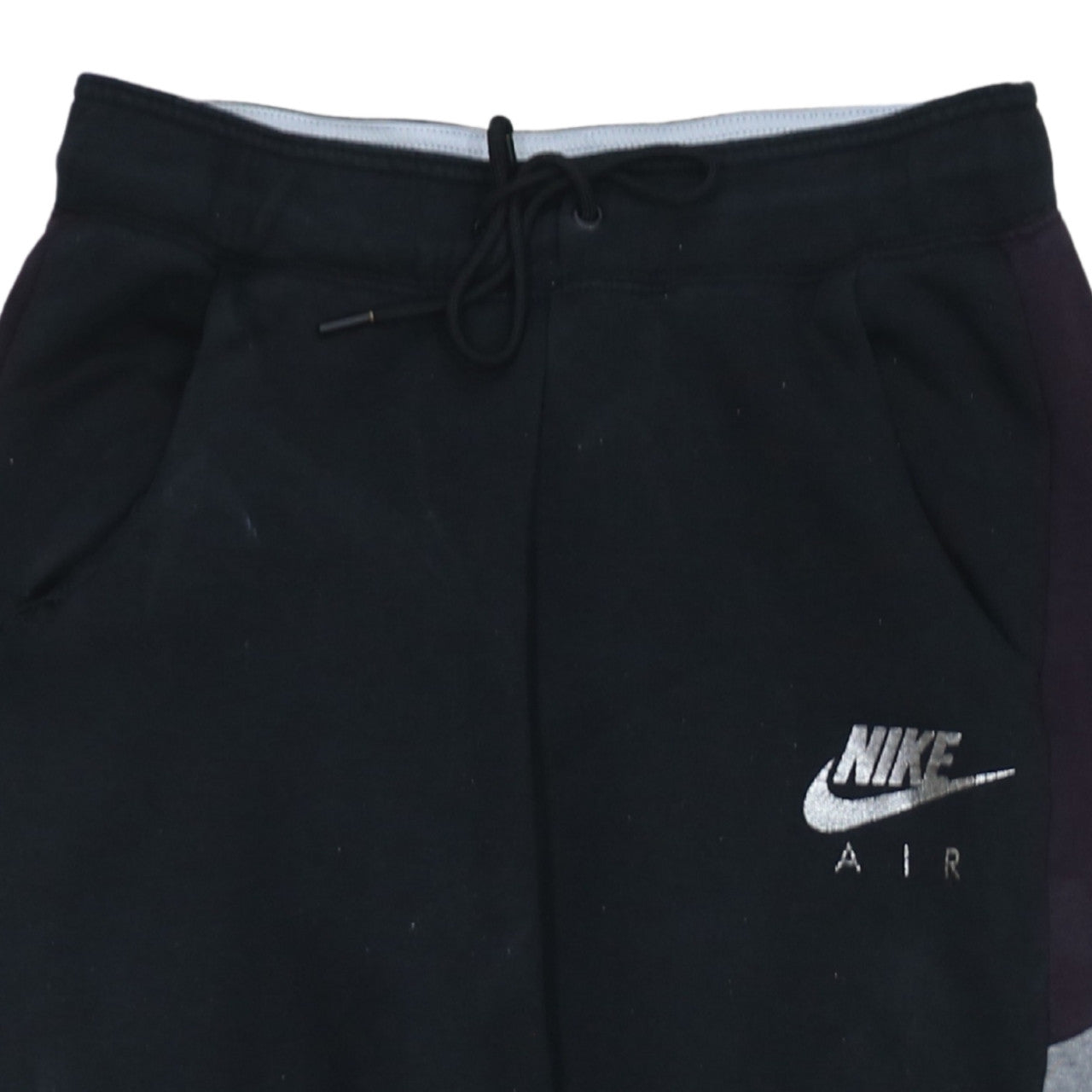 Nike Air Men's Black Colourblock Joggers Size S Fleece Tapered Trousers