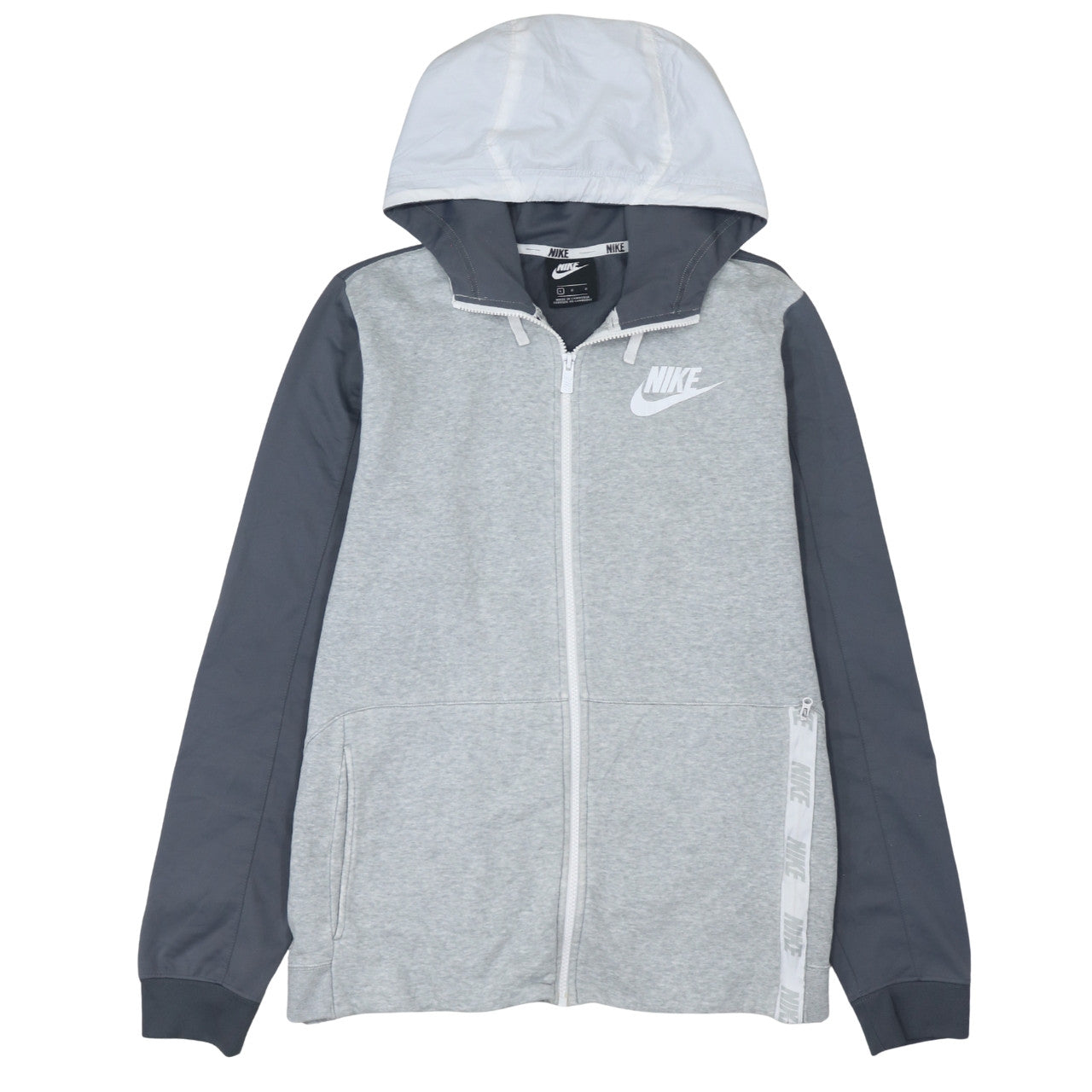 Nike Men's Grey Full Zip Hoodie L Lightweight Sportswear