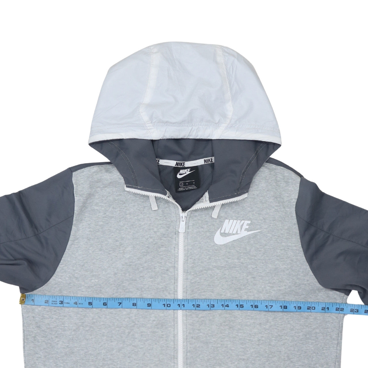 Nike Men's Grey Full Zip Hoodie L Lightweight Sportswear