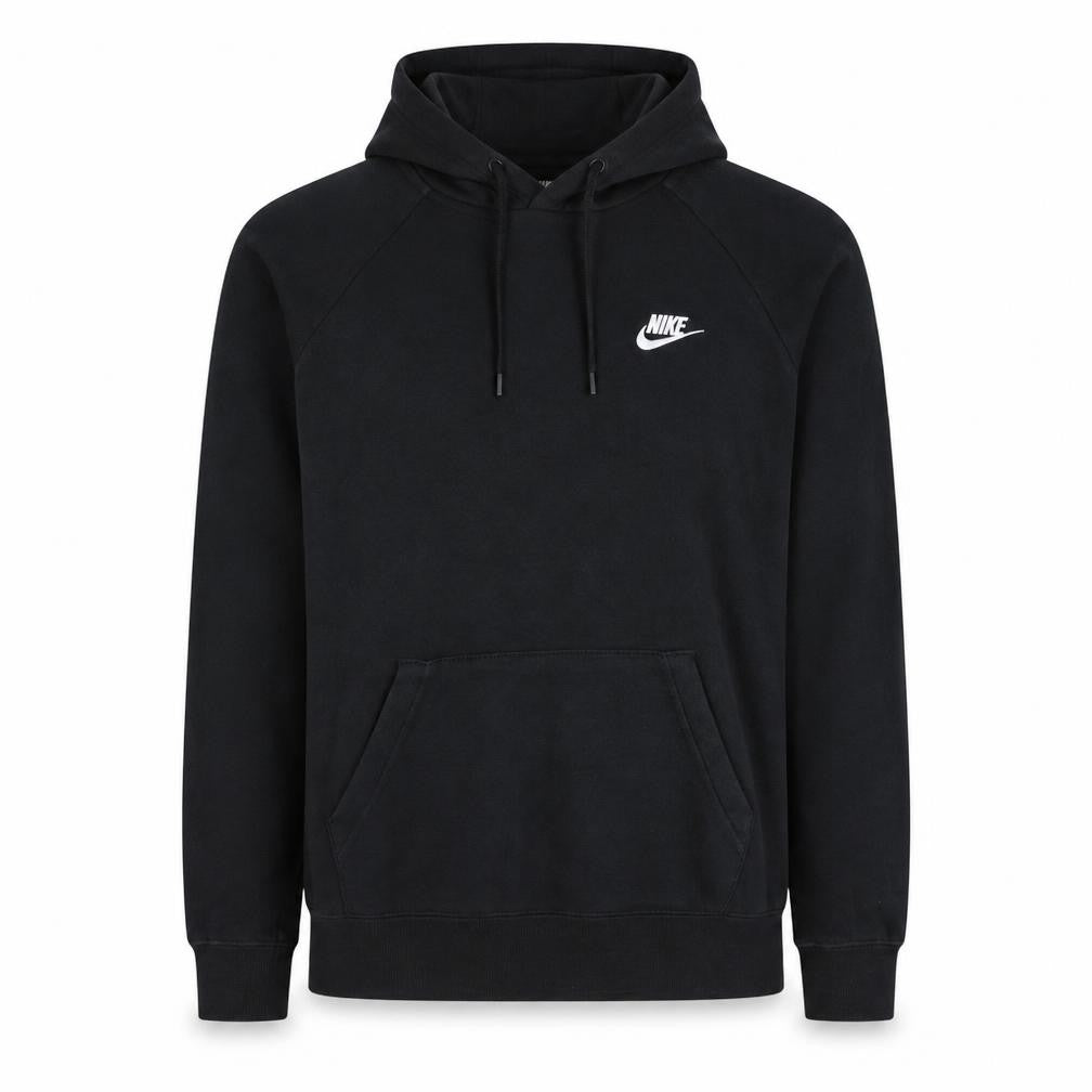 Nike Men's Black Pullover Hoodie M Fleece Logo Sweatshirt